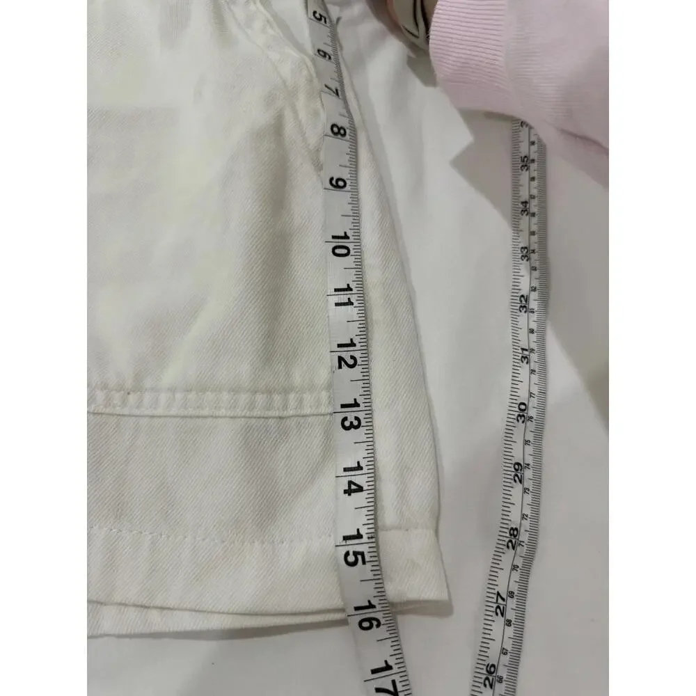 NWT Gap Denim White 4” High Rise Elastic Denim Utility Shorts- Size XL - Picture 7 of 9